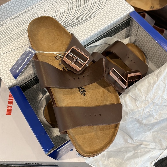 DARK BROWN - Men's - Birkenstock Arizona BS Sandal  - NEW - Picture 1 of 16